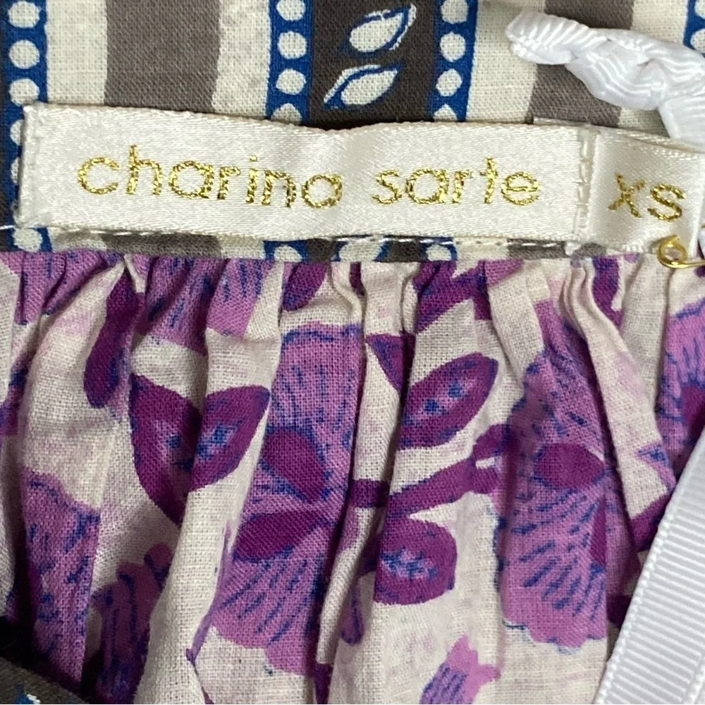 NEW Charina Sarte Floral Dress Women's XS Blue/Purple/Pink Balloon Sleeve Boho - Picture 8 of 14